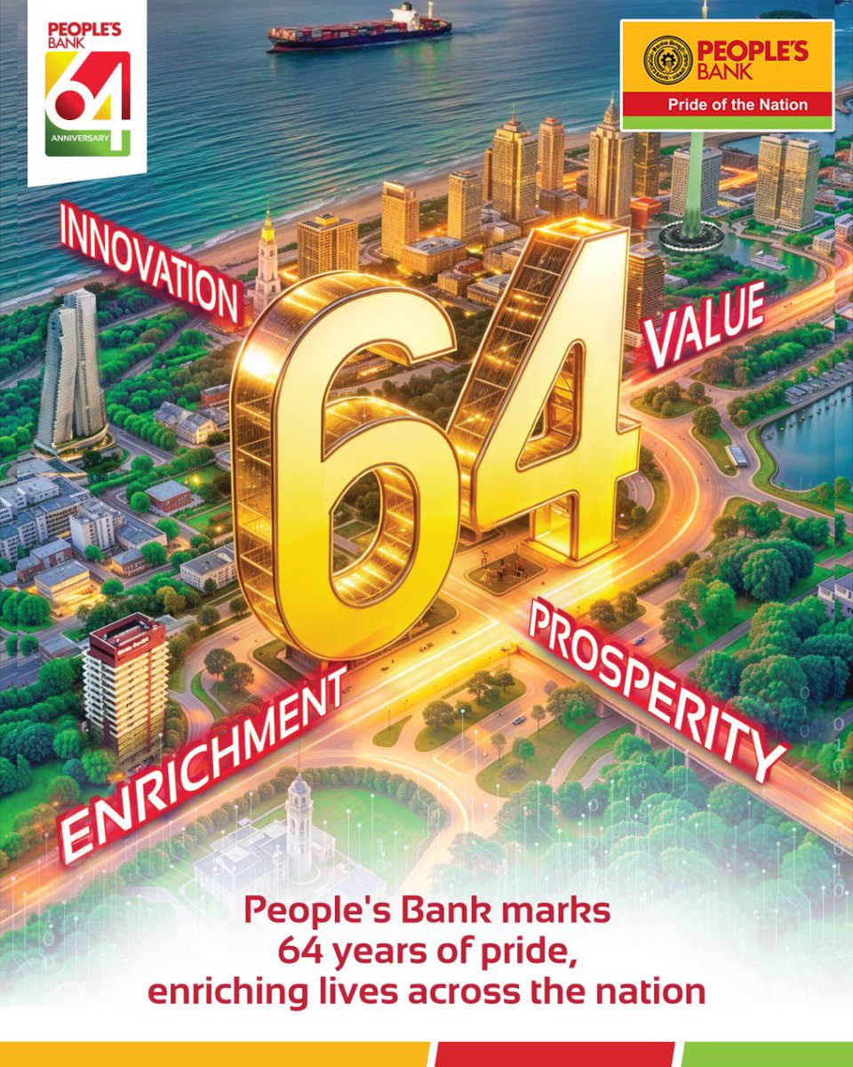 People's Bank marks 64 years of pride, enriching lives across the nation. 

#PeoplesBank #PrideOfTheNation