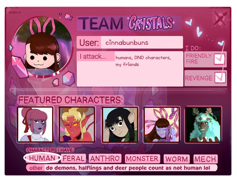 i'm on art fight this year! I will do my best to revenge everyone I can! If you're doing it, please tell me so I can try to attack you >:)