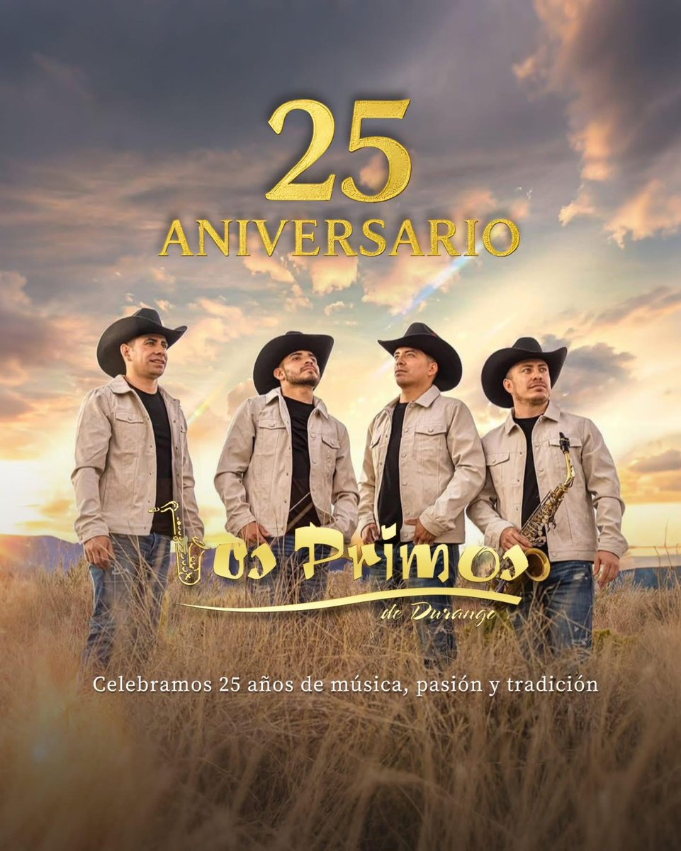 GRACIAS 🙌Por 25 años de aplausos, lágrimas, abrazos y música.
A cada uno que ha estado desde el principio o se ha unido en el camino: ¡los llevamos en el corazón!❤️ #25añosconlosprimos #somosfamilia #gracias #primosdedurango #primosmx