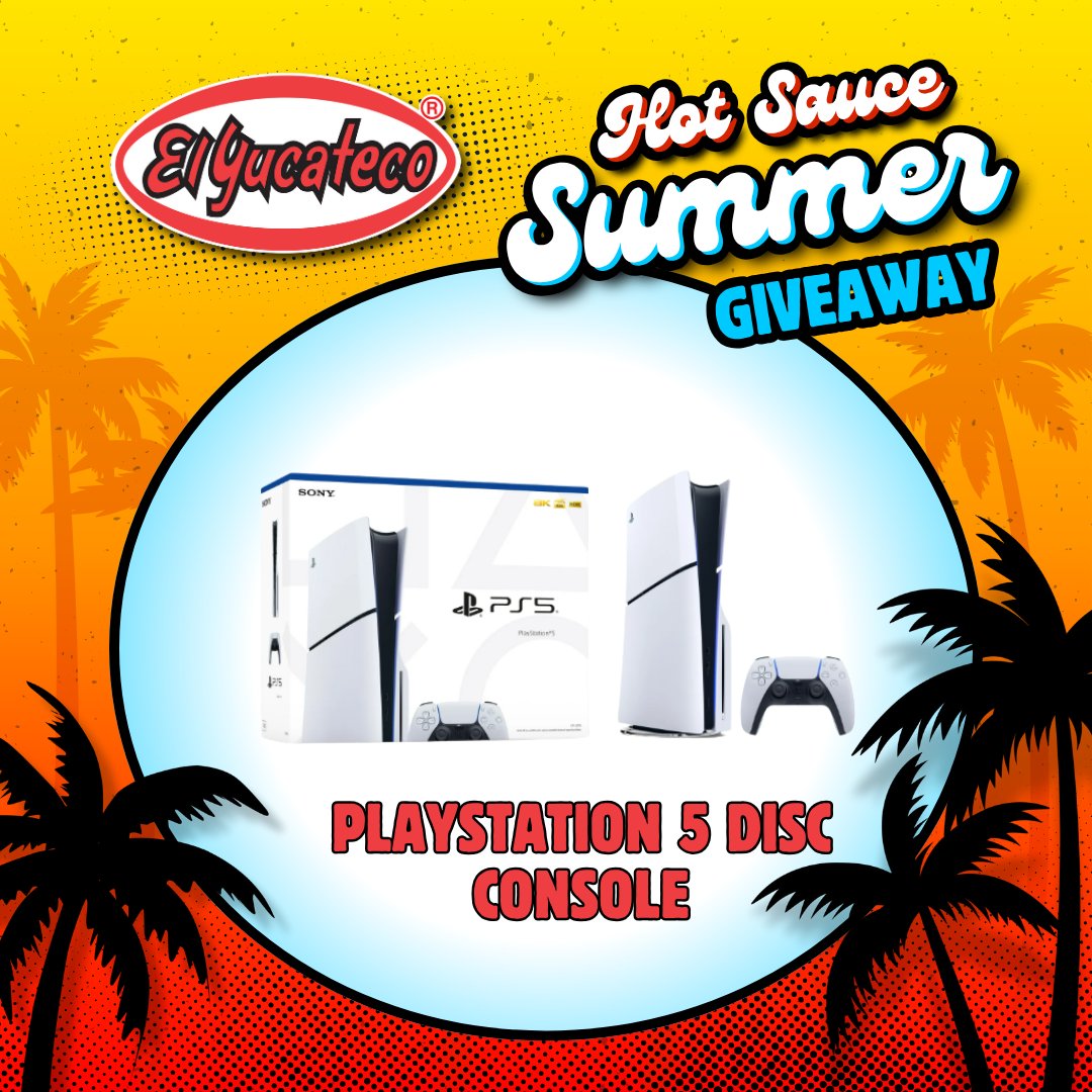 It's officially Hot Sauce Summer 2025 with El Yucateco! 

Week 6 - Playstation 5 (Disc Console)! Whaaaat! You can play games or watch some shows while you're snacking with El Yucateco Hot Sauce!

Not entered our giveaway yet? What are you waiting for!?

Click the link:
