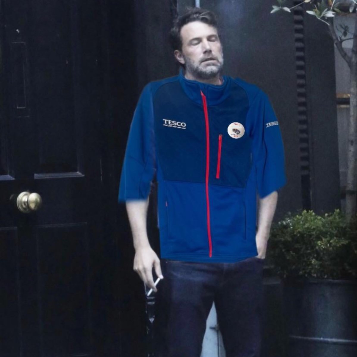 Every Tesco has that one employee standing outside like this.