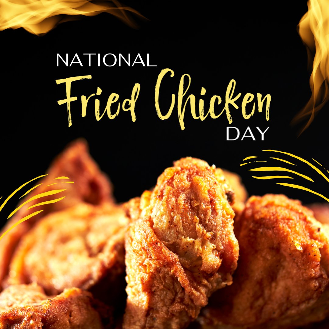 destinyacs's tweet photo. "Did you know July 6th is National Fried Chicken Day?! 🍗 How old were you when you found out? Time to celebrate with a crispy and delicious meal! #NationalFriedChickenDay #FriedChicken #Yum #Foodie"#BWCRealEstate https://t.co/dQLOdjfkJf