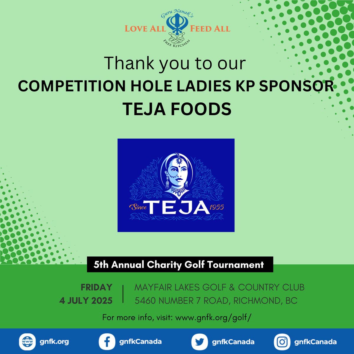 Our heartfelt thanks go to Teja Foods for their sponsorship of Competition Hole Ladies KP, at our 5th Annual Charity Golf Tournament. Your unwavering dedication to the Downtown Eastside community is commendable! 🙏 💙