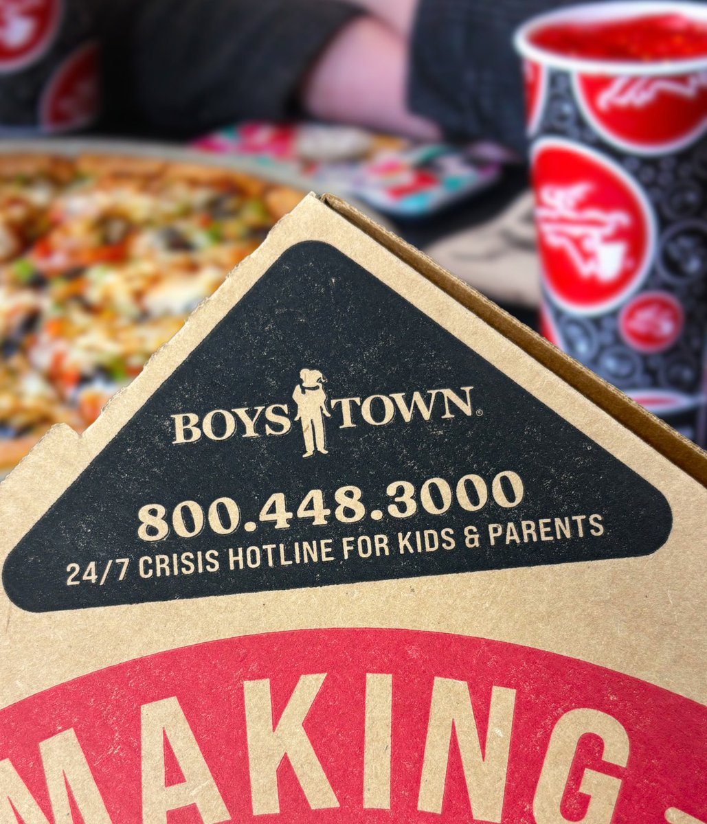 Boys Town 🤝 Godfather’s Pizza
As a sponsor of Boys Town we are proud of the lifesaving work that is done every day by the <a href="/BoysTownHotline/">Boys Town Hotline</a>. If you need support, National Hotline can be reached by dialing 1-800-448-3000 or texting VOICE to 20121.
