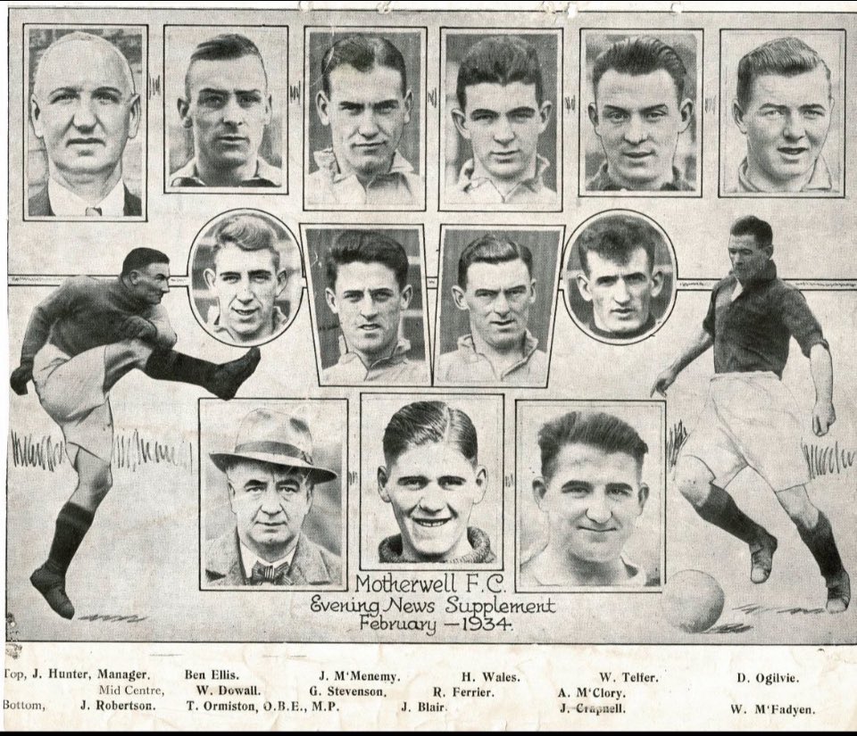 #OTD, 30 June 1934 Motherwell played game 15 and the penultimate one of their tour of South Africa. 
In Cape Town they thrashed Western Province 7-0 with goals by MacFadyen (3), his 6th game where he scored 3 or more, Ogilvie (2), Wales, Crawley. 
Won all 15 games, 1 to go.