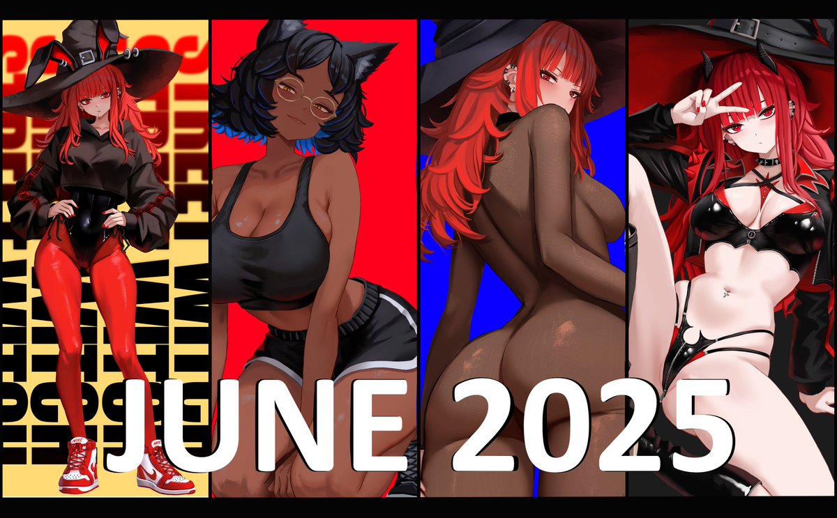 Yan_Kodiac's tweet image. June 2025 patreon pack is up. 15 full res drawings and a bunch of variants this month!