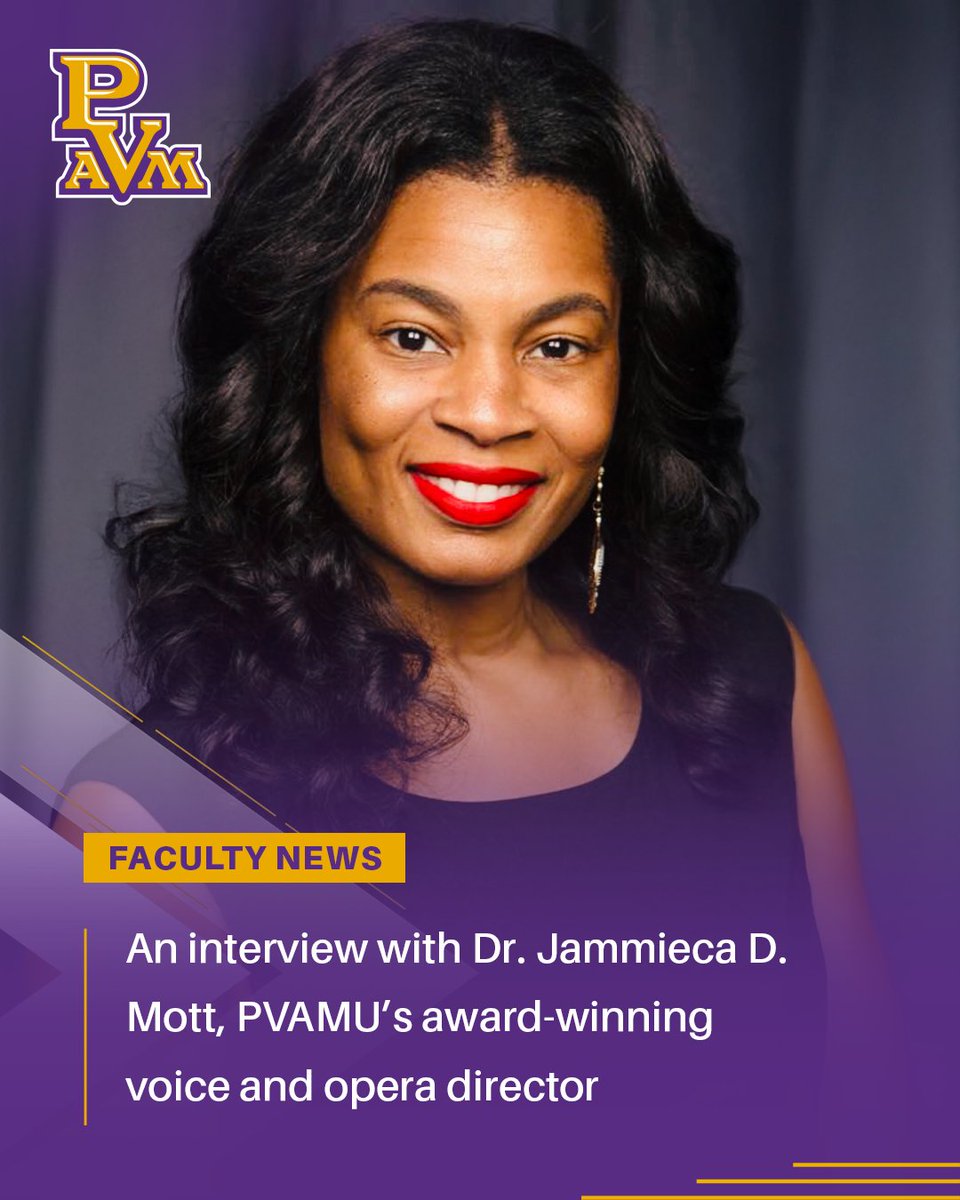 PVAMU's tweet image. Dr. Jammieca D. Mott, clinical associate professor of Voice and director of Voice and Opera at Prairie View A&M University, has earned national acclaim for her bold, ensemble-driven productions.
Read more: bit.ly/44qdEm7