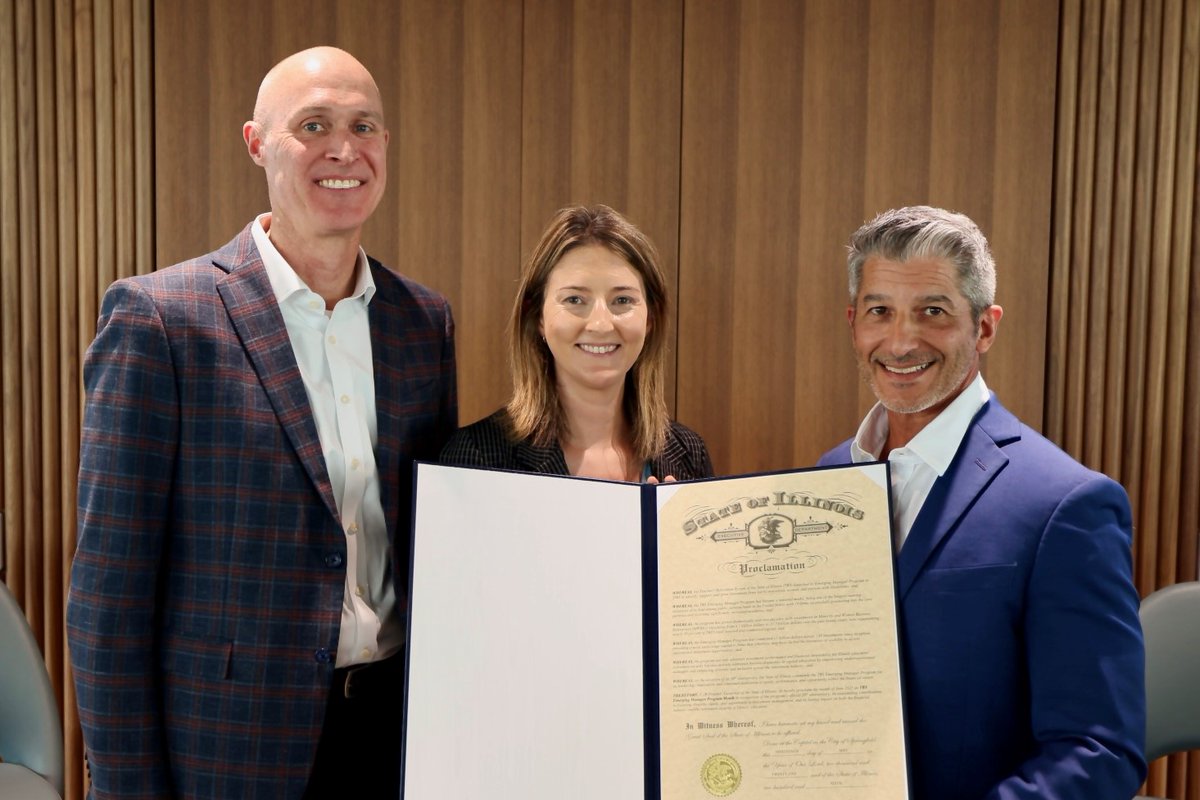 ILLTRS's tweet photo. The 20th Anniversary of the TRS Illinois Emerging Manager Program was officially recognized by Governor JB Pritzker, who proclaimed June 2025 as the program’s commemorative month.

#EmergingManagers #TRSIL https://t.co/fsx8QRVPgx