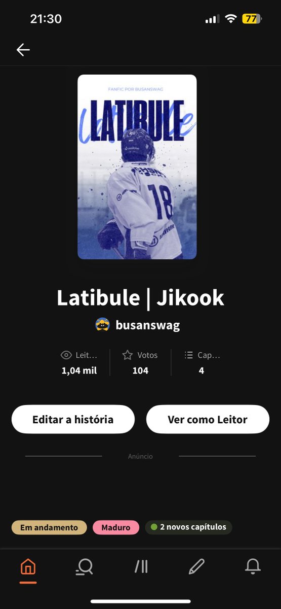 strawmarx's tweet photo. LATIBULE | JIKOOK
Age difference | Sport! Au

Onde Jungkook é um ex-jogador de hóquei carrancudo, e Jimin um pirralho que quer salvar seu time.

wattpad: https://t.co/OGfFZabB1D
AO3: https://t.co/6SZgbw0aUR

Dê RT para ajudar a chegar em mais pessoas. <3
#FanficJikook #jikookau https://t.co/NN2quDs0k6