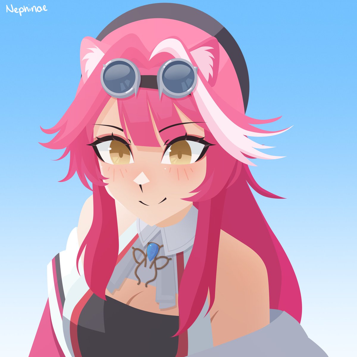 Nephinae's tweet image. Thank you for the commission!!! Sorry I haven't been posting much, I got a job! #art #anime #hololive #RaoraPanthera