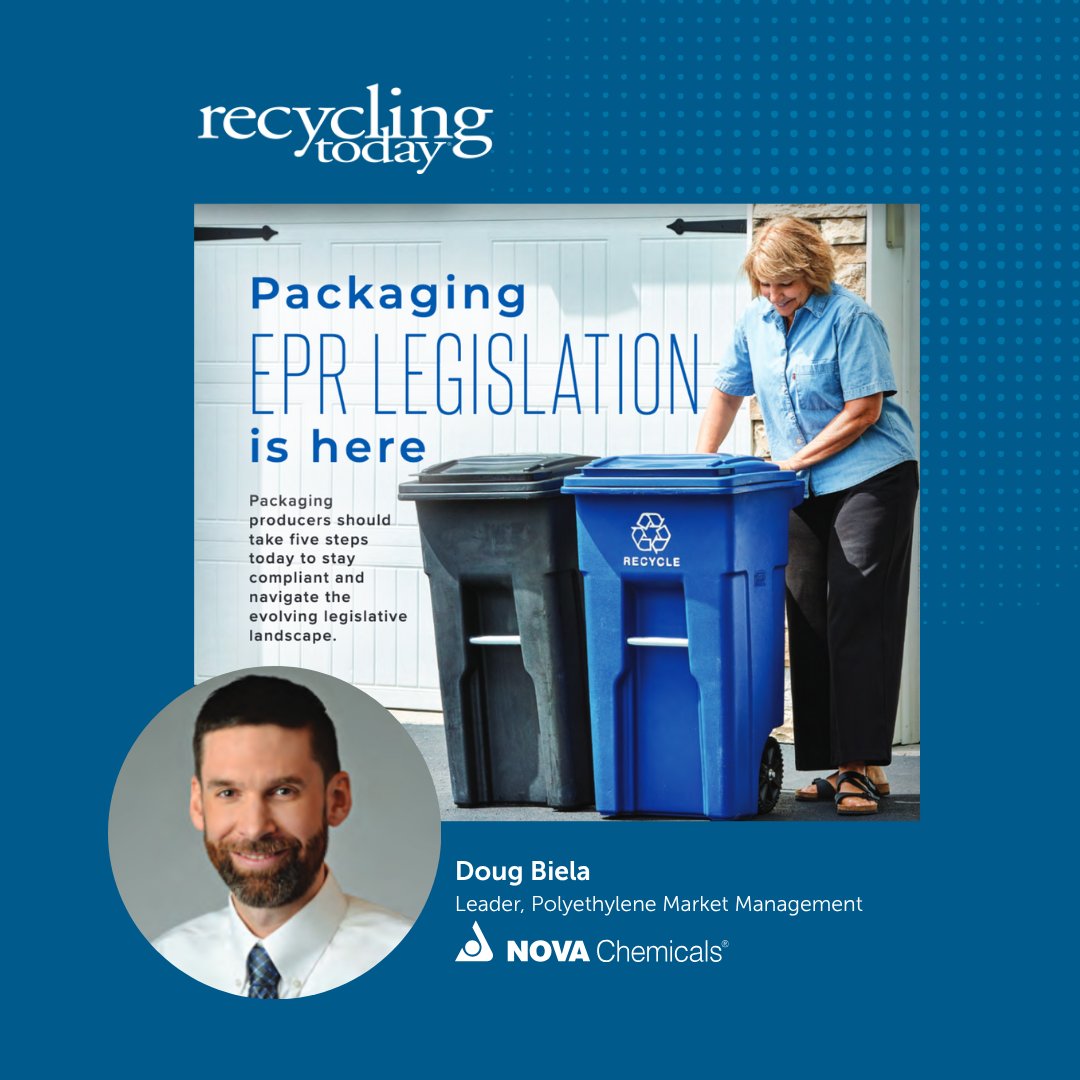NOVA Chemicals (@novachemicals) on Twitter photo NOVA’s Doug Biela is featured <a href="/RecyclingToday/">Recycling Today</a>'s article, 'Packaging EPR Legislation is here,' where he highlights the importance of packaging producers getting ahead of the evolving Extended Producer Responsibility (EPR) landscape. Because EPR legislation varies by state, it’s NOVA’s Doug Biela is featured <a href="/RecyclingToday/">Recycling Today</a>'s article, 'Packaging EPR Legislation is here,' where he highlights the importance of packaging producers getting ahead of the evolving Extended Producer Responsibility (EPR) landscape. Because EPR legislation varies by state, it’s