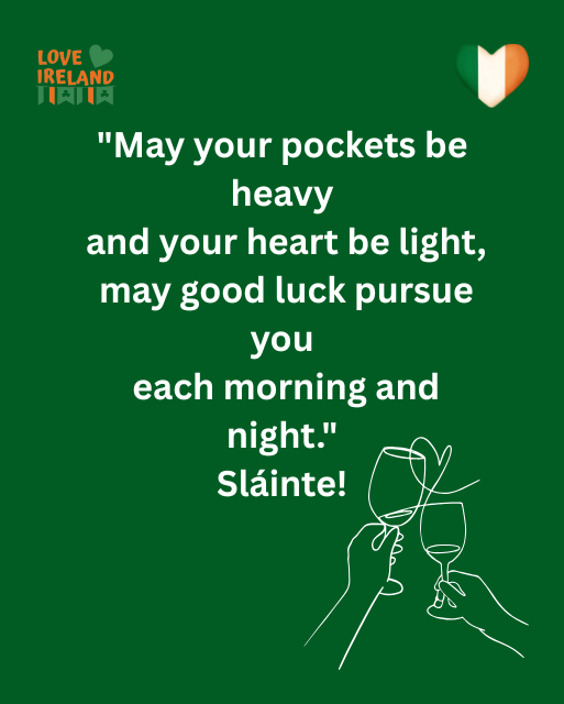 An old Irish blessing — short, sweet, and full of heart. ☘️ May your pockets be full, your heart be light, and may luck find you morning and night.  💚 Tag someone who could use a little Irish luck today. Sláinte!
