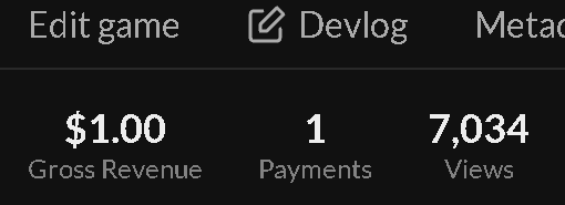 no lo puedo creer, alguien una una donación a uno de mis juegos del itch.io 😱
