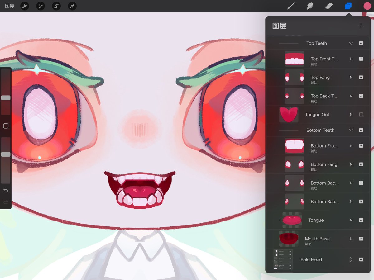 r1sa_kun's tweet image. how I do my mouth separations (//・ω・//) &amp;lt;3
#vtuber #Live2DModel 
I usually like to add a tongue out ver for the model for free, just something that be nice if they even use it or have tongue tracking :3