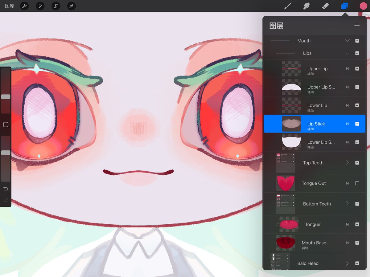 r1sa_kun's tweet image. how I do my mouth separations (//・ω・//) &amp;lt;3
#vtuber #Live2DModel 
I usually like to add a tongue out ver for the model for free, just something that be nice if they even use it or have tongue tracking :3