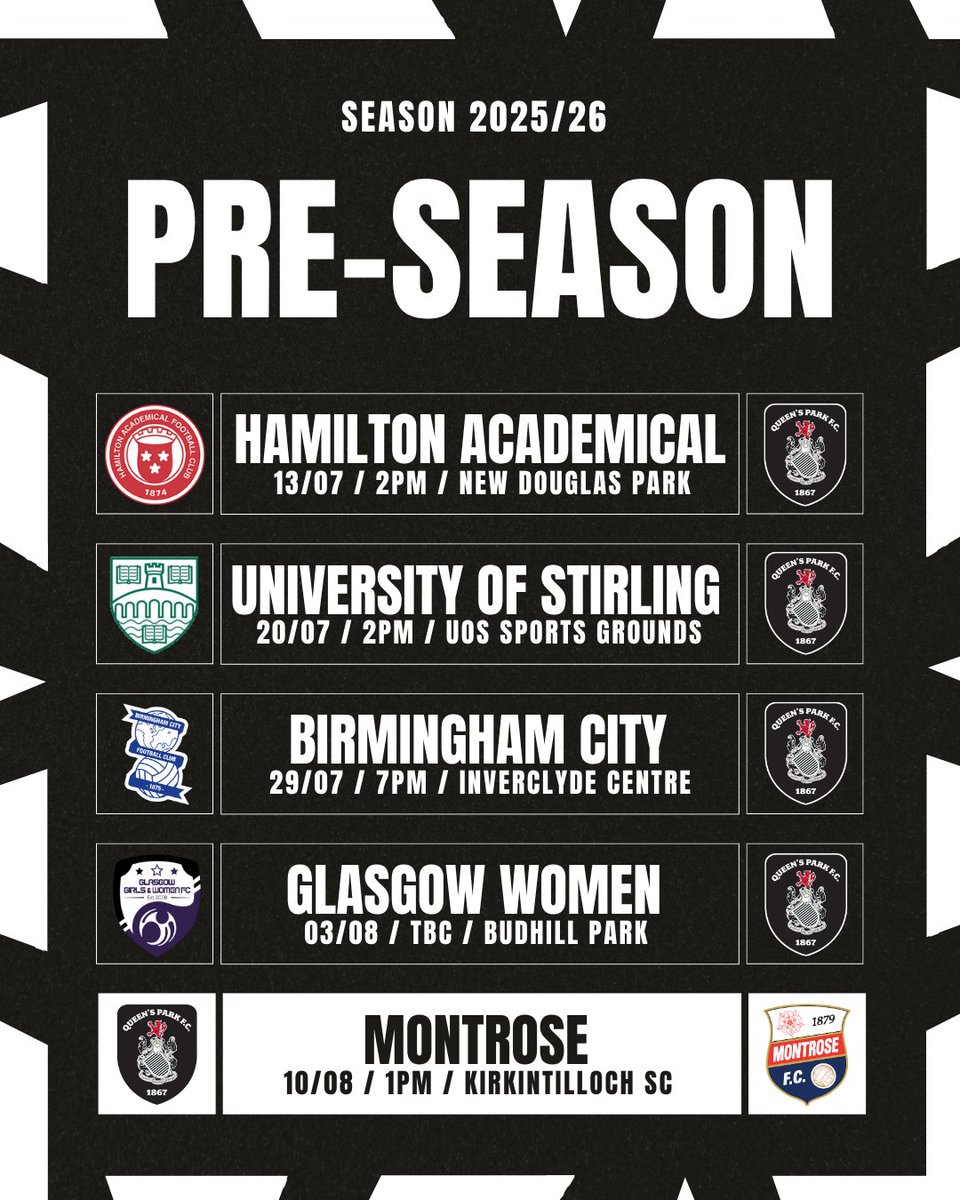 Pre-season locked in 🔐

How our pre-season schedule looks ⬇️