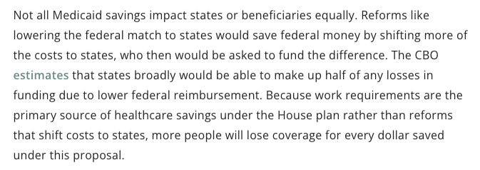 Nearly all the savings from work requirements come from people losing Medicaid coverage. That is not the case for the provider tax and SDP reforms, where states can make up some of the difference.

Congress should better insulate beneficiaries and find more responsible savings: