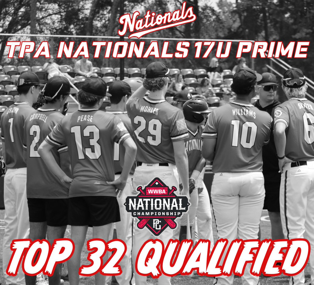TOP 3️⃣2️⃣ QUALIFIED‼️

17u Prime ROLLS through its opponents today to move on to the round of 32 at WWBA!

The boys match up with Stars Baseball Marucci 2026 at 9AM tomorrow @ Kell HS to kick off the day⚾️

#NatsOnTop | #OakleyPrizm