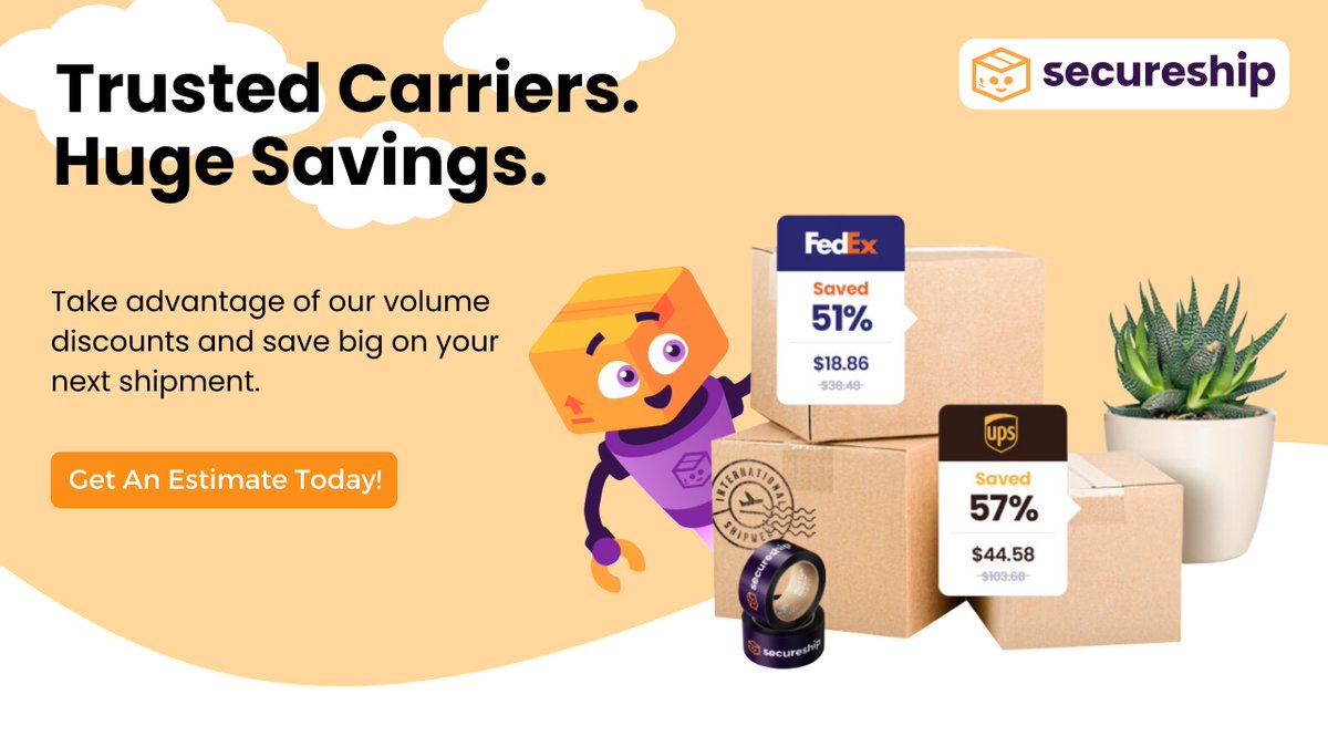 Trustworthy carriers, bigger savings! Secureship.ca partners with reliable carriers in #Canada to help you maximize your shipping budget. 

Explore our volume discounts and start saving big on your upcoming shipment today!

#ShippingDeals