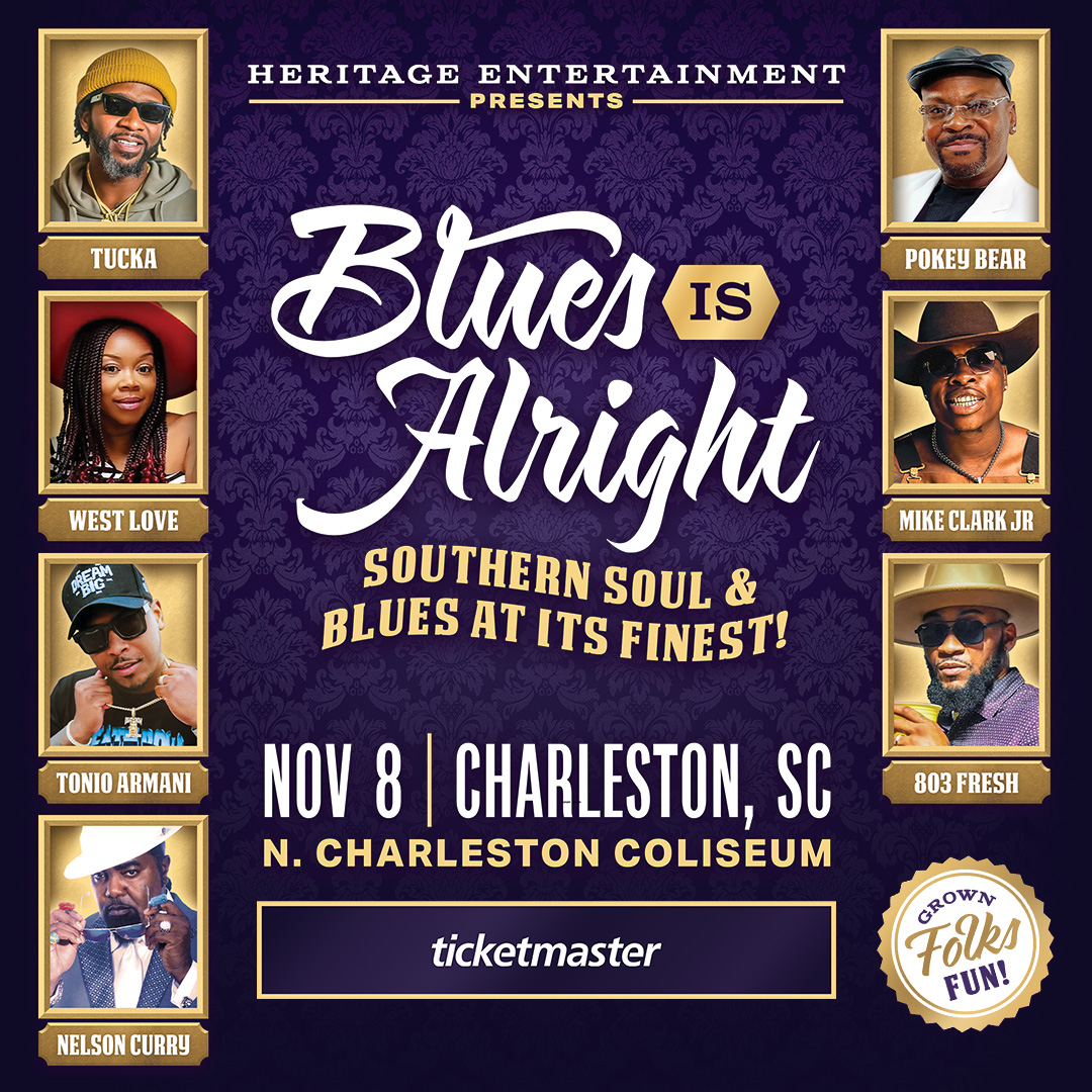 NEW SHOW ANNOUNCEMENT! The Blues Is Alright Tour presents Southern Soul &amp; Blues at its finest! 🎤 Join us at the North Charleston Coliseum on Saturday, November 8 for some Grown Folks Fun! Tickets go on sale July 9. 🎟 bit.ly/46d9X5T-BluesI…