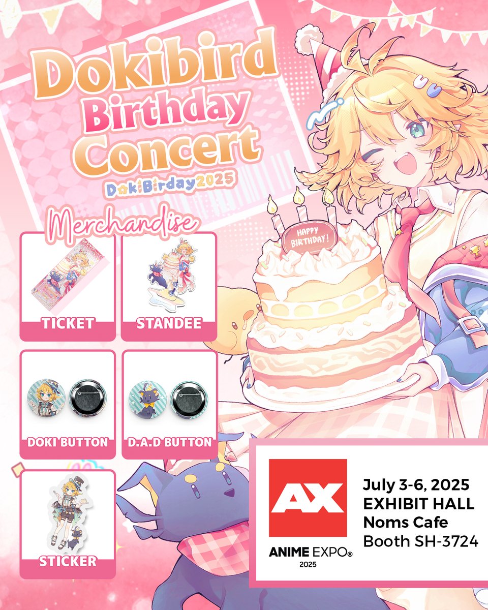 【ANIME EXPO BIRTHDAY CONCERT MERCH】
If you are going to Anime Expo, we will have a booth and meet and greets in Exhibit Hall SH-3724!! Just find the Square Enix booth or giant Doki Stand and you'll find us.
There will be online preorders but it will be announced later!