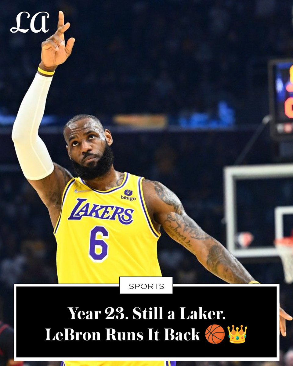 LeBron James is staying put 👑

He’s picked up his $52.6M player option and will return to the Lakers for his 23rd NBA season — tying the all-time record.

Read more about LeBron’s decision and what it means for the Lakers’ future ⬇️

lamag.com/sports/lebron-…