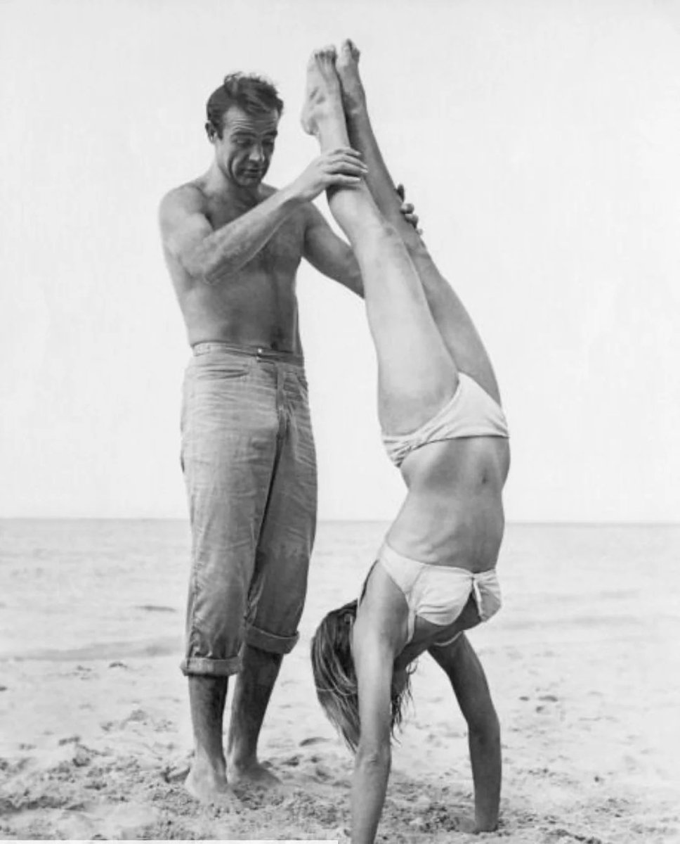 historydefined's tweet image. Sean Connery and Ursula Andress on the set of Dr no 1962