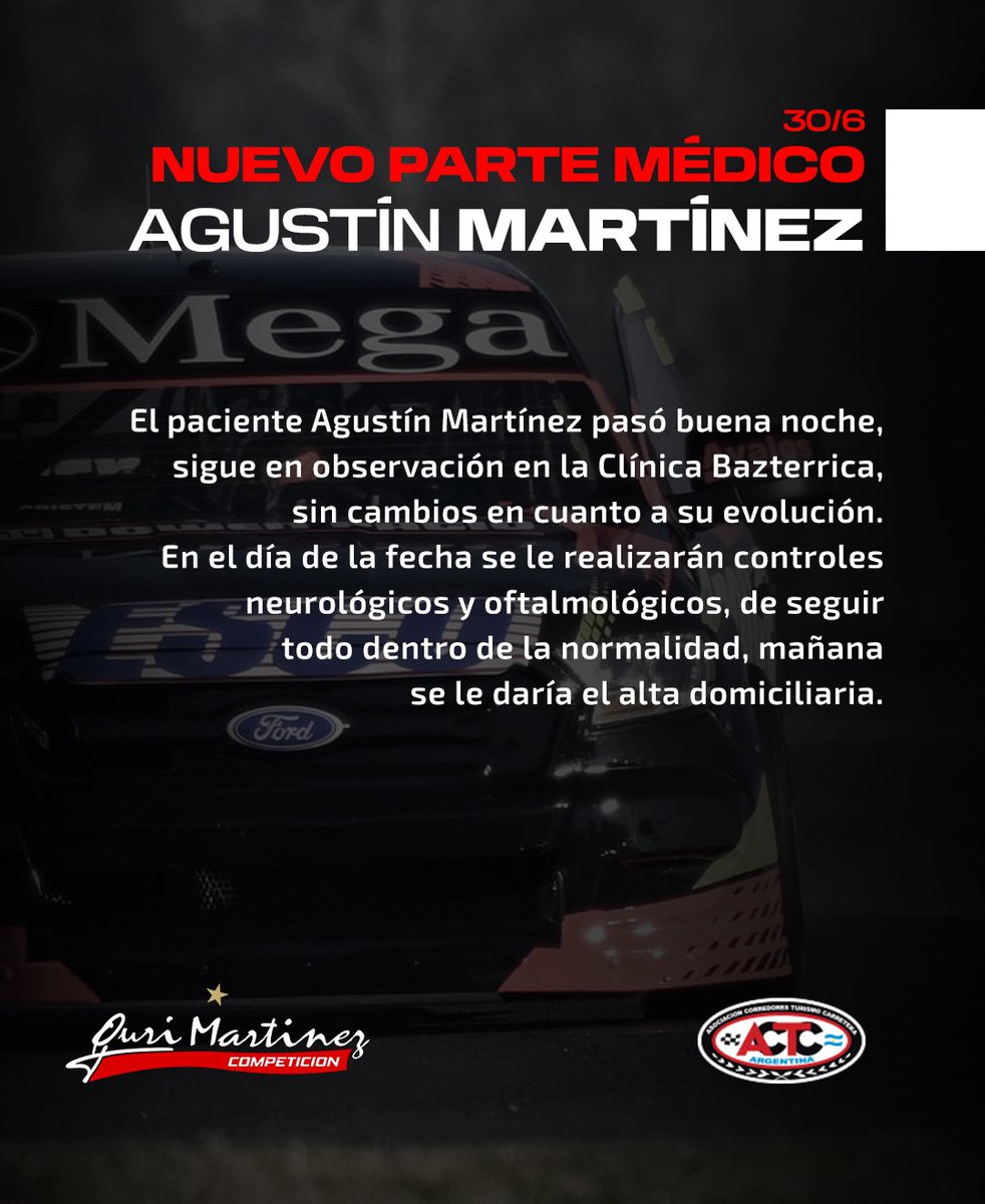 Parte médico de Agustín "Gurisito" Martinez