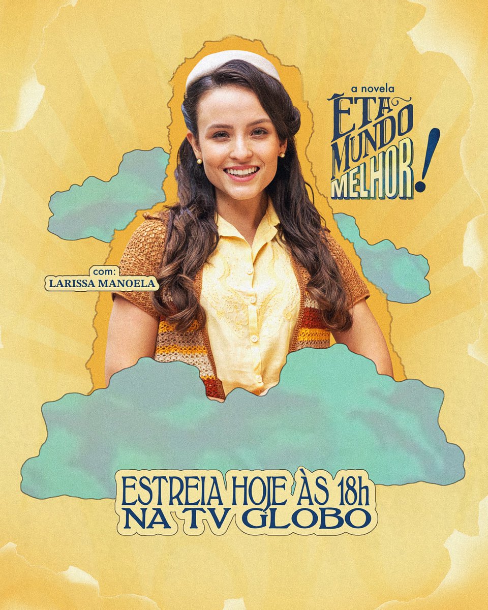 A novela #ÊtaMundoMelhor, com Larissa Manoela no papel de Estela, acaba de estrear na <a href="/tvglobo/">TV Globo 📺</a>! De segunda a sábado, sempre às 18h05. Não percam! 🌟