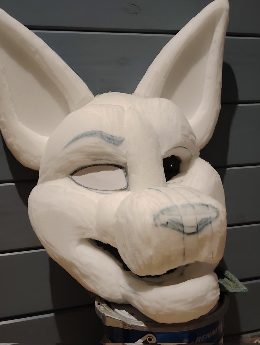 Sherlsup's tweet image. I continue making the fursuit. The base is almost ready.