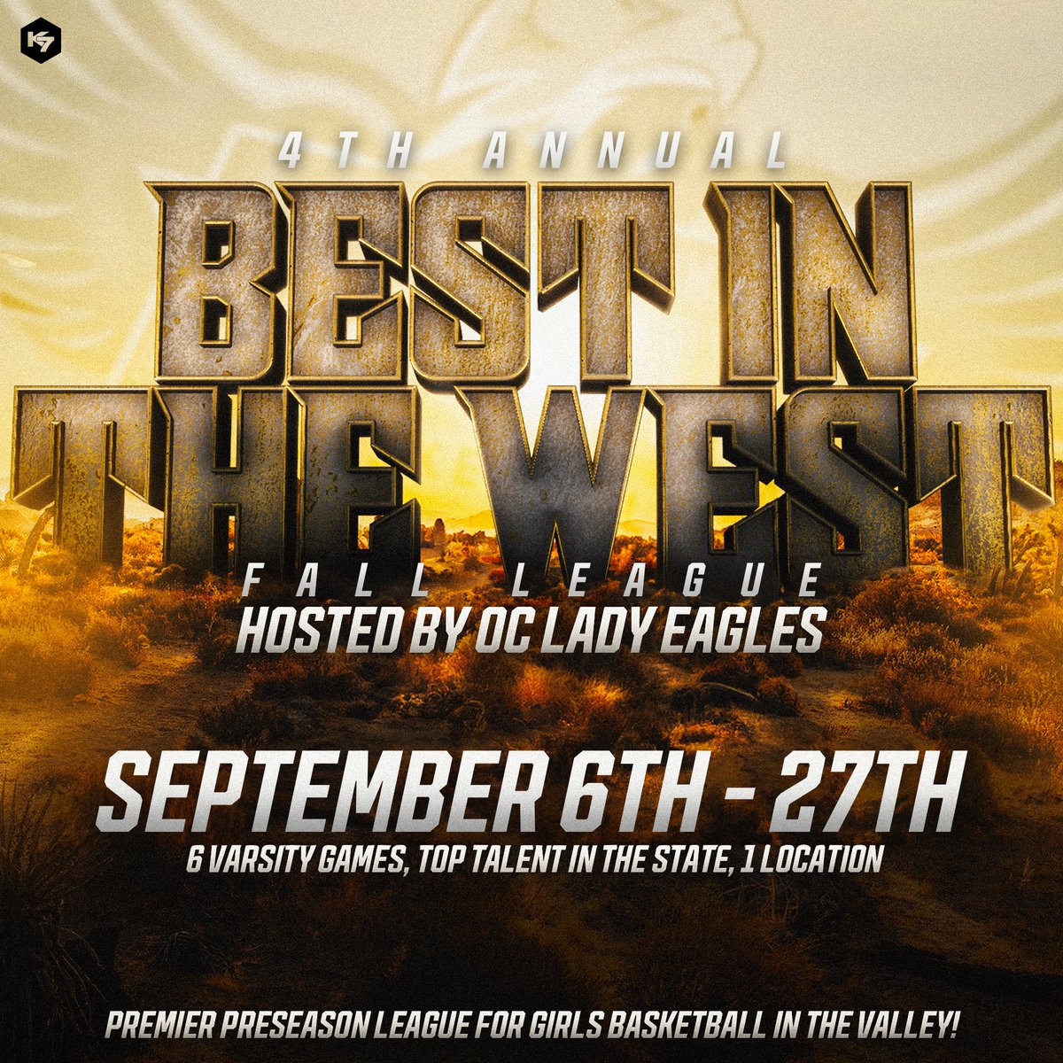 Our 4th Annual “Best in the West” Girls Fall League will tipoff September 6th 🤯🔥

12 teams participated last year, 10+ colleges in attendance &amp; some of the best players in the state...Continuing to build! 

The Premier Preseason Event is BACK! 🏀