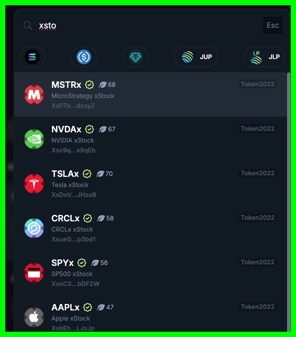 So <a href="/solana/">Solana</a> &amp; <a href="/JupiterExchange/">Jupiter (🐱, 🐐)</a> aren’t just for trading shitcoins anymore! 😂

Now we can trade grown-up stuff like <a href="/Apple/">Apple</a> 🍎

Did we finally make it?!