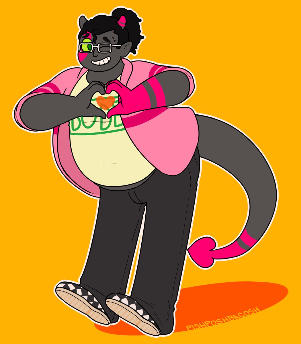 he was told to strike a pose and he got embarrassed aw commission for slimecola on tumblr!