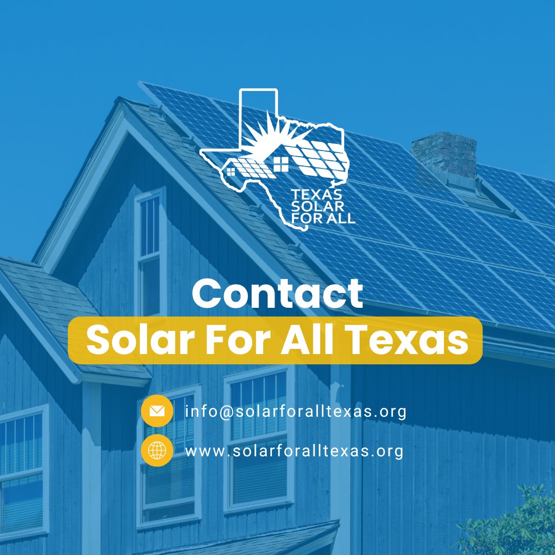 Got questions about Texas Solar for All? 

We’re here to help! Whether you’re a resident, contractor, or community partner—reach out to learn more or get involved. 

📲 Contact us: solarforalltexas.org/contact    

#TexasSolarForAll #SolarEnergy #TXSFA #Solar #Solar4All