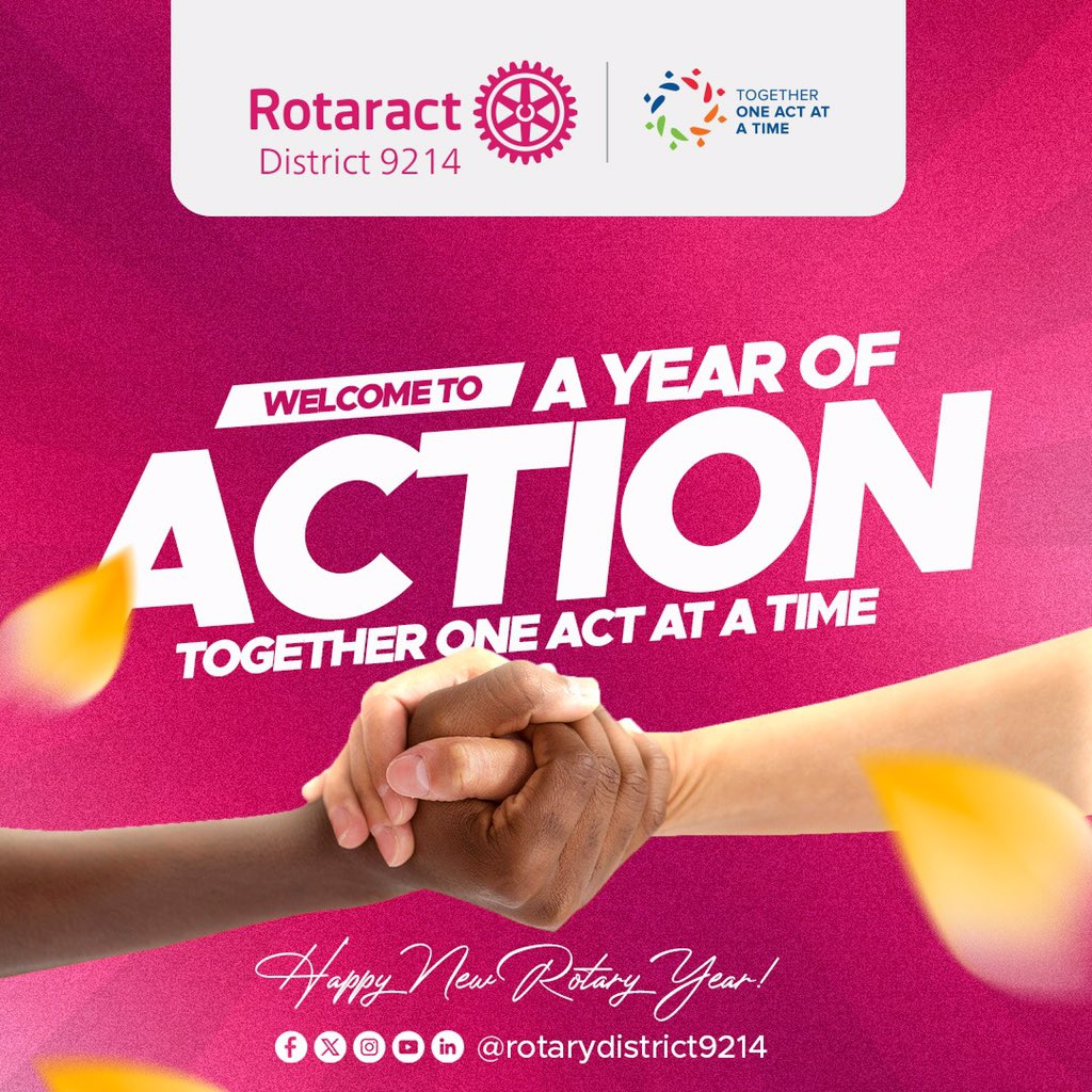 🎉 Welcome to a New Rotary Year! 🎉

This year, we don’t just dream, we act.

District 9214 is stepping boldly into A Year of Action, shaping impact, one act at a time.

Let’s build, serve, and elevate humanity. Together, One Act at a Time!