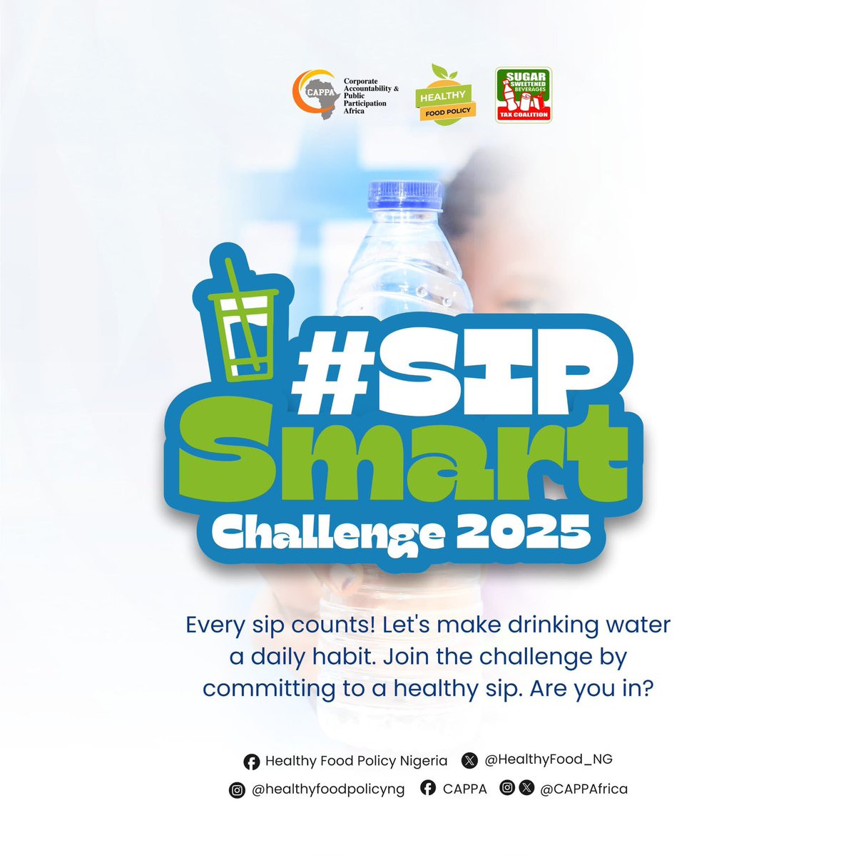 Join the 2025 Sip Smart Challenge, launching on July 1st! For 30 days, we'll be highlighting the dangers of sugar-sweetened beverages. Participate and raise awareness about the importance of healthier choices! #SipSmartChallenge25 #SSBTaxSaves"