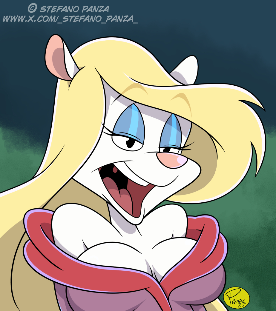_Stefano_Panza_'s tweet image. Part of an illustration derived from a survey, to practice with the "Furry" genre (© Amblin Entertainment/WB Animation)