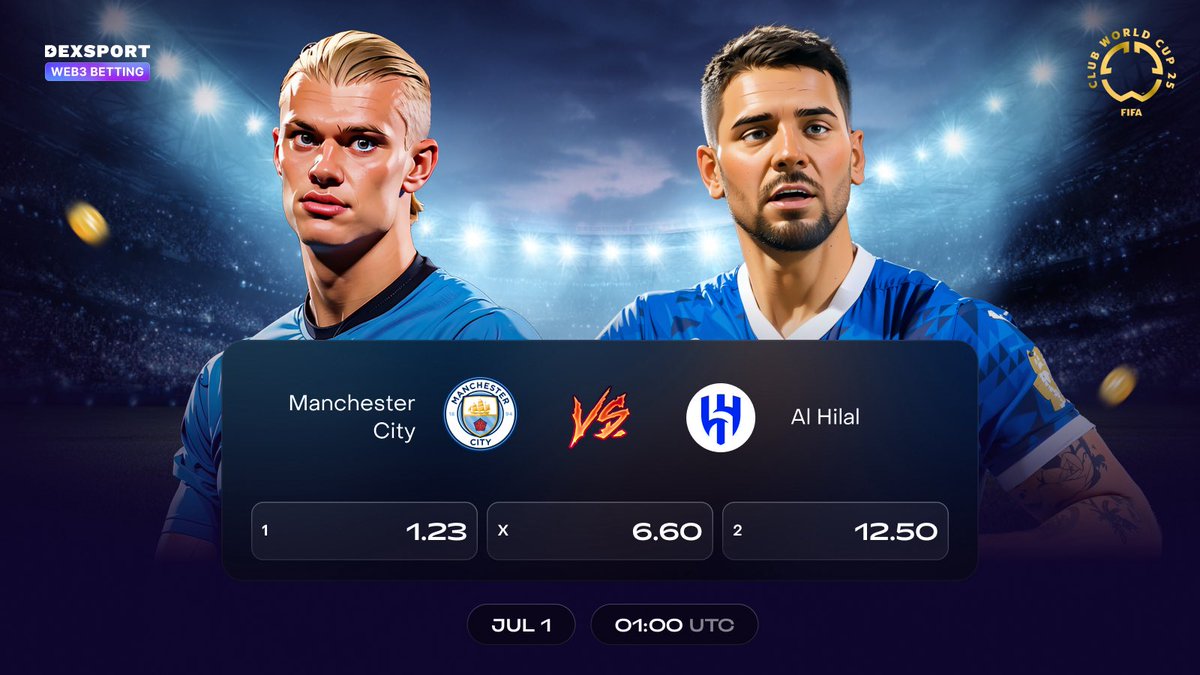 Dexsport ๐ Web3 Betting (@dexsport_io) on Twitter photo ๐ด๓ ง๓ ข๓ ฅ๓ ฎ๓ ง๓ ฟManchester City vs Al-Hilal๐ธ๐ฆ
Arguably the most predictable matchup of the Round of 16. The game will take place in Orlando, where #ManchesterCity face #AlHilal.
Al-Hilal are a solid side โ still unbeaten under Simone Inzaghi in official matches. They finished second in their ๐ด๓ ง๓ ข๓ ฅ๓ ฎ๓ ง๓ ฟManchester City vs Al-Hilal๐ธ๐ฆ
Arguably the most predictable matchup of the Round of 16. The game will take place in Orlando, where #ManchesterCity face #AlHilal.
Al-Hilal are a solid side โ still unbeaten under Simone Inzaghi in official matches. They finished second in their