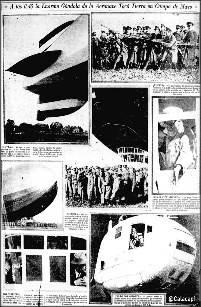 Calacap1's tweet photo. El sábado 30 de junio de 1934 -hace 91 años- el dirigible alemán LZ 127 Graf Zeppelin sobrevoló #BuenosAires y luego aterrizó en #CampodeMayo donde recogió correo y pasajeros argentinos antes de reanudar su viaje
Fotos: Diario Critica.
#GrafZeppelin
#Zeppelin
#Dirigible https://t.co/fyjC3P1W7H