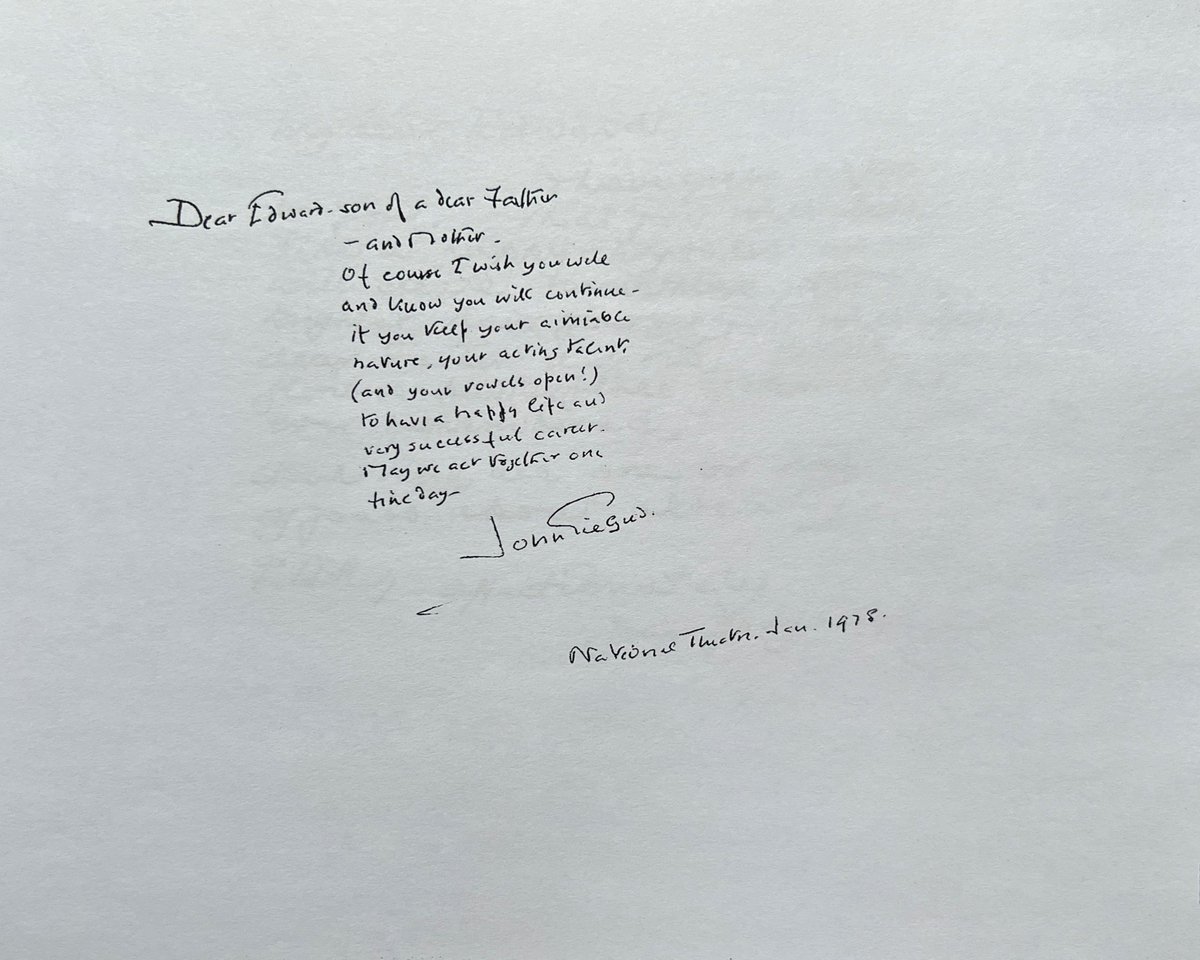 Artifact from EP53 - Excerpts from Edward Hardwicke’s “Birthday Book”, a collection of advice and well wishing from famous friends of Edward's father, Sir Cedric. Courtesy of Prim Hardwicke

Currently on loan to the British Library.
