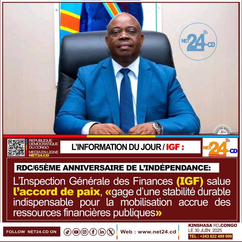 65ème anniversaire de l’indépendance : L’IGF salue l’accord de paix, « gage d’une stabilité durable indispensable pour la mobilisation accrue des ressources financières publiques »