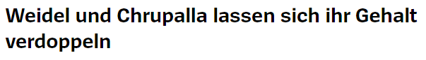 Endlich hat die Führung die Vorteile entdeckt, die sie sonst anderen gerne vorwirft: grenzenlose Gier und Bereicherung: