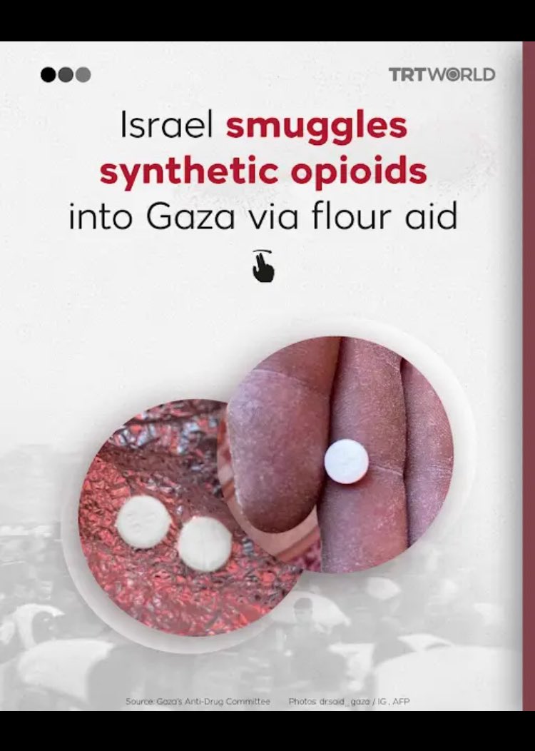 HistoryGotHackd's tweet image. Oxycodone found inside bags of flour meant for the starving people of Gaza. Not only being found in pill form but also contaminated in the flour itself.