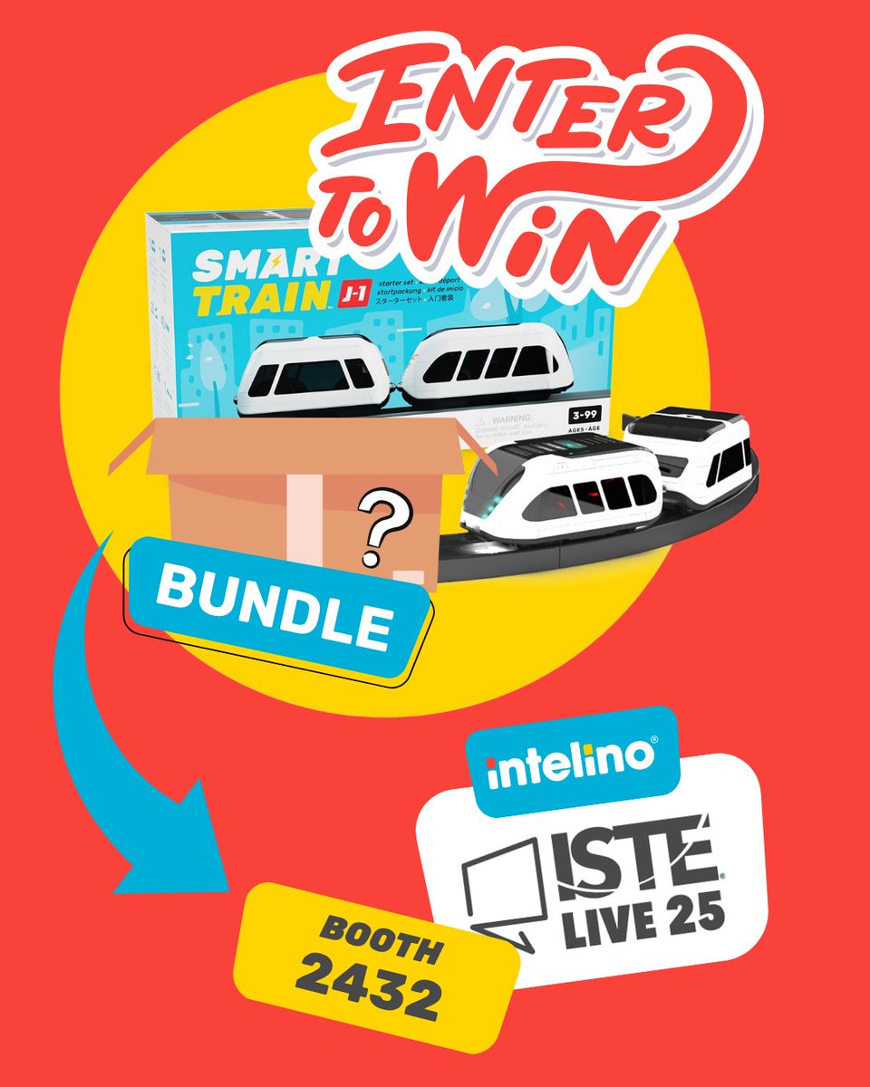 Don't forget to stop by Booth 2432 at #ISTELive25 for a chance to win an intelino Smart Train Bundle!
#STEMGiveaway #EdTech #stemeducation