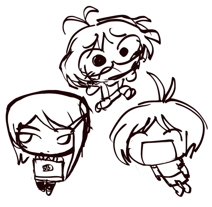 I was sketching ideas for if i did dearly stars stickers like the 765AS ones i made and they look so silly (I wanted to draw ai headbutting)