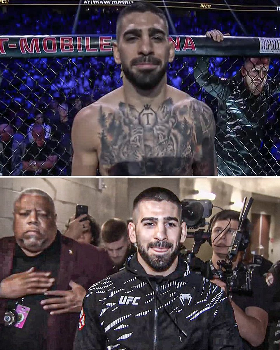 Ilia Topuria was asked why he was smiling during his walkout at #UFC317 👀

He said he was just “coming to collect his belt” 🥶

DIFFERENT 🏆