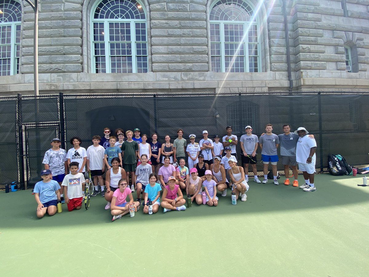 NavyWTennis's tweet image. A great day when Superintendent VADM Yvette Davids stops by camp. Go Navy!