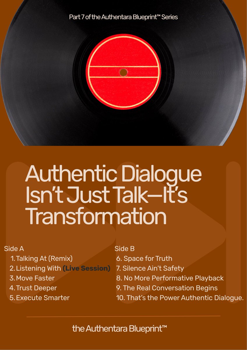authentara's tweet image. 🎧 “Authentic Dialogue Isn’t Just Talk — It’s Transformation.”
Can’t coach what you won’t name.
Can’t lead what you refuse to hear.
Our latest Blueprint drop is Side A/B certified:
Talk less. Listen deeper. Lead louder.

#Authentara #Leadership #AuthenticDialogue #FutureOfWork