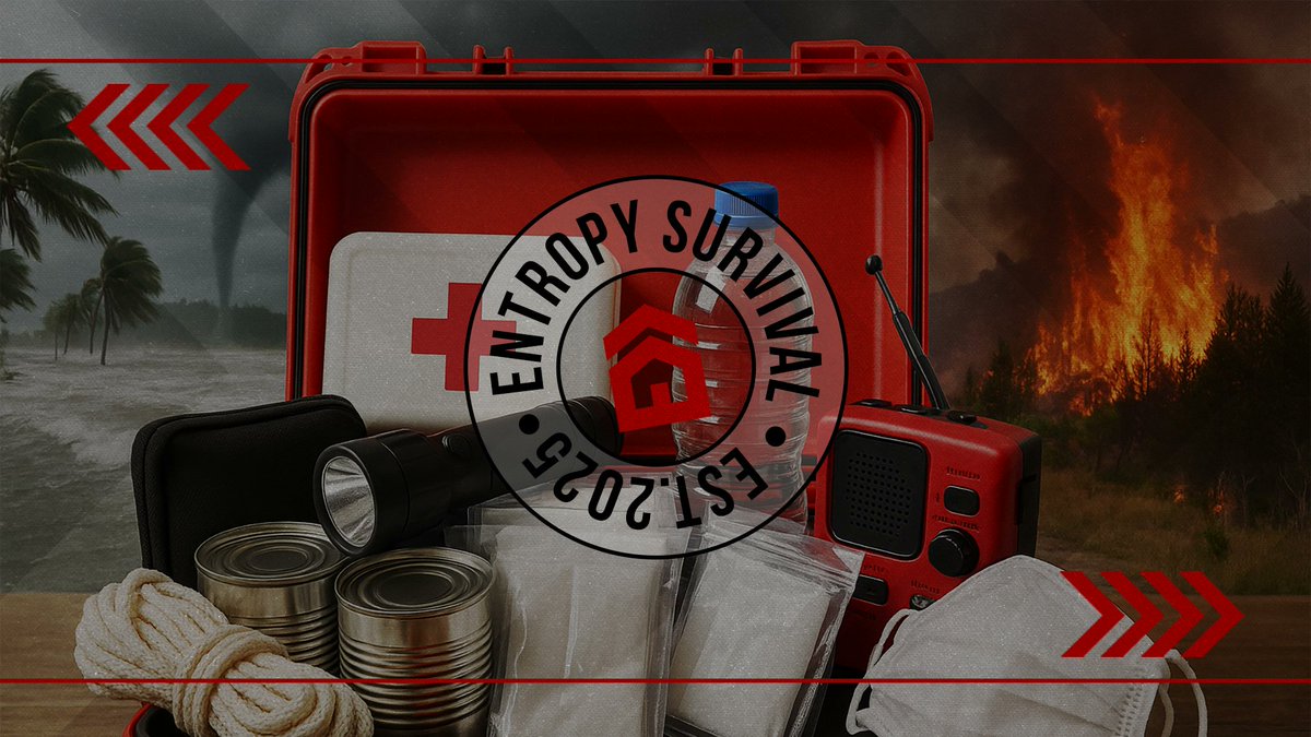 entropysurvival's tweet image. It's hurricane season in the Southeast, tornado season in the Midwest, and Wildfire season out West. 🌊 🌪️ 🔥

It's never too early to prepare for disasters – it should be a way of life, not a last resort. 🚨

First thing you should do: build or buy an emergency kit. 🧰 We were…
