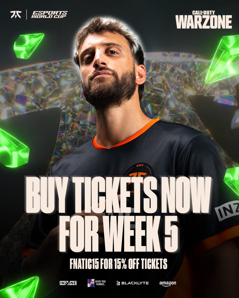 Pronti per L'EWC!
Supportate i FANTIC con il codice FNATIC15 per il 15% sui biglietti della LAN di Riyad! 

Ulteriori news in merito in arrivo presto 👀
 #ad